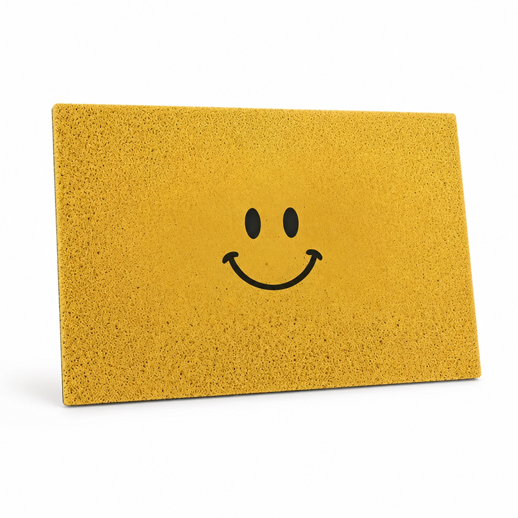 Entryway Doormat Smiley Face Water-Absorbent Non-Slip Backing