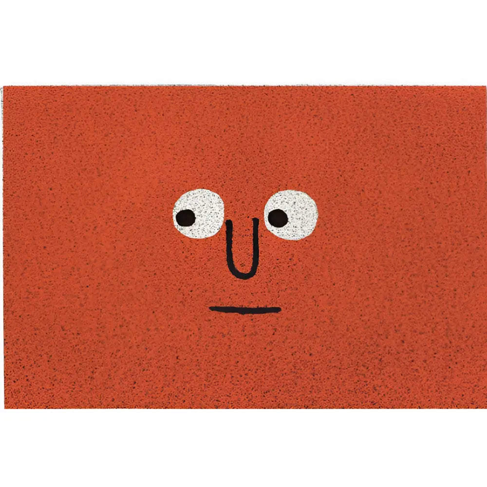 Entryway Doormat Smiley Print Non-Slip & Easy-Clean