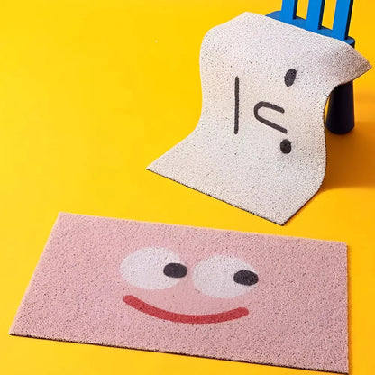 Entryway Doormat Smiley Print Non-Slip & Easy-Clean
