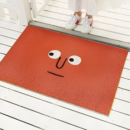 Entryway Doormat Smiley Print Non-Slip & Easy-Clean