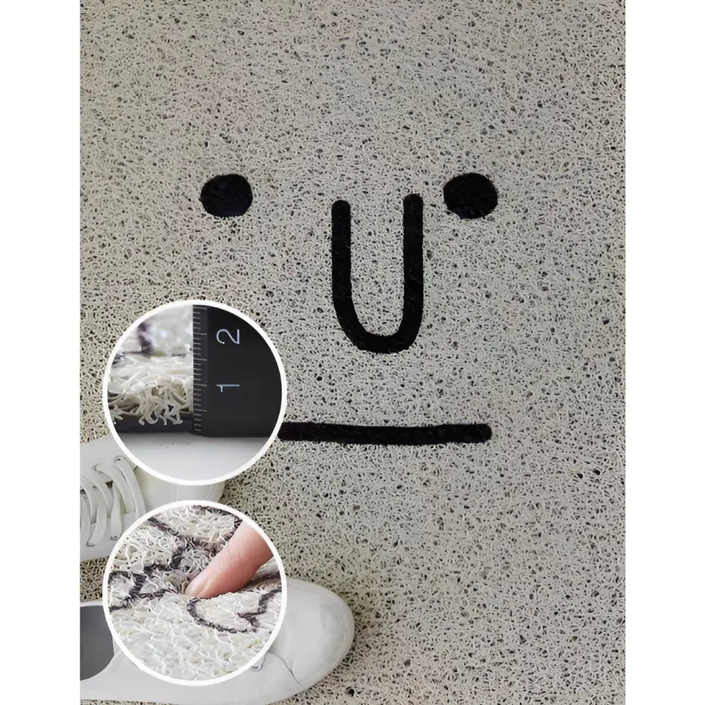Entryway Doormat Smiley Print Non-Slip & Easy-Clean