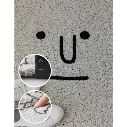 Entryway Doormat Smiley Print Non-Slip & Easy-Clean