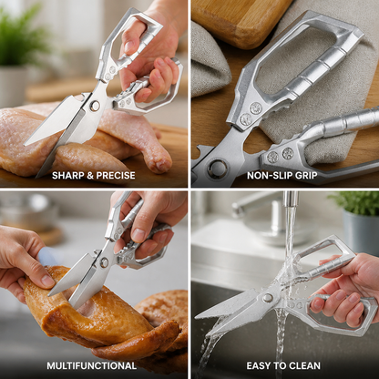 Ergonomic Non-Slip Kitchen Shears (Stainless Steel Blades)