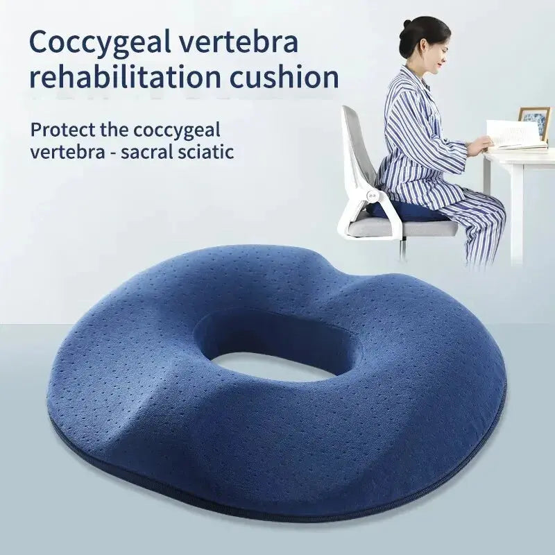 Ergonomic Seat Cushion Memory Foam Tailbone Cutout Removable Cover