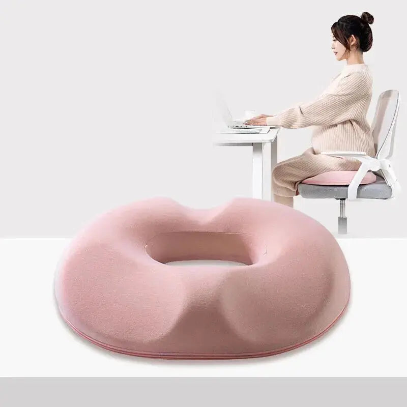 Ergonomic Seat Cushion Memory Foam Tailbone Cutout Removable Cover