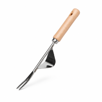 Ergonomic Wooden Handle Stainless Steel Head Weed Puller
