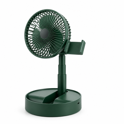Extendable Table Fan with Phone Holder and USB Charging