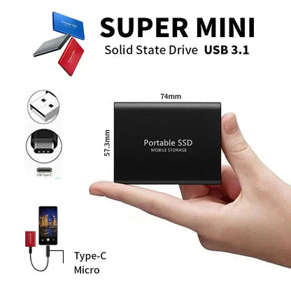 External SSD 128GB High-Speed USB-C Aluminum Casing