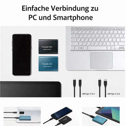 External SSD 128GB High-Speed USB-C Aluminum Casing