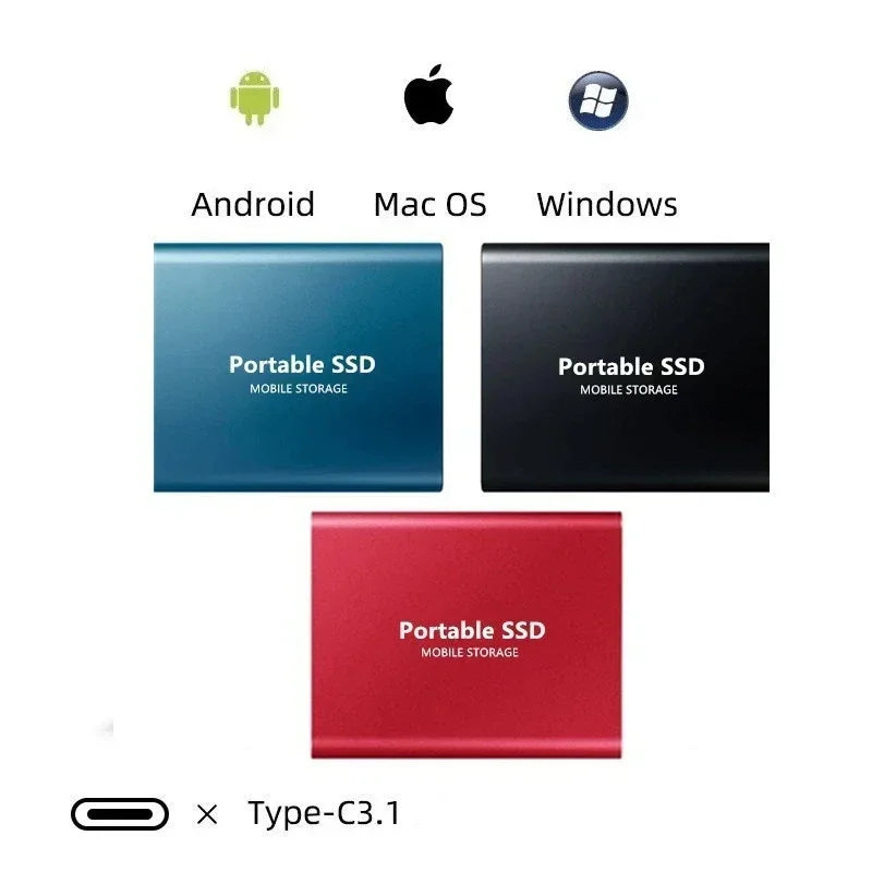 External SSD 128GB High-Speed USB-C Aluminum Casing