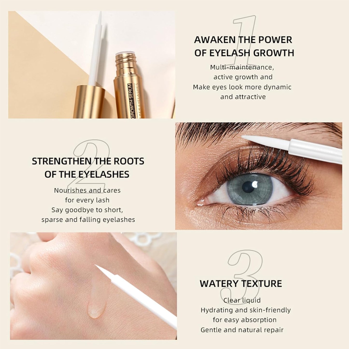 Eyelash Serum Lightweight Fast-Absorbing Suitable For Sensitive Eyes