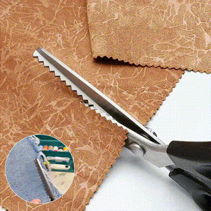 Fabric Scissors Non-Slip Zigzag Carbon Steel & Ergonomic Handle