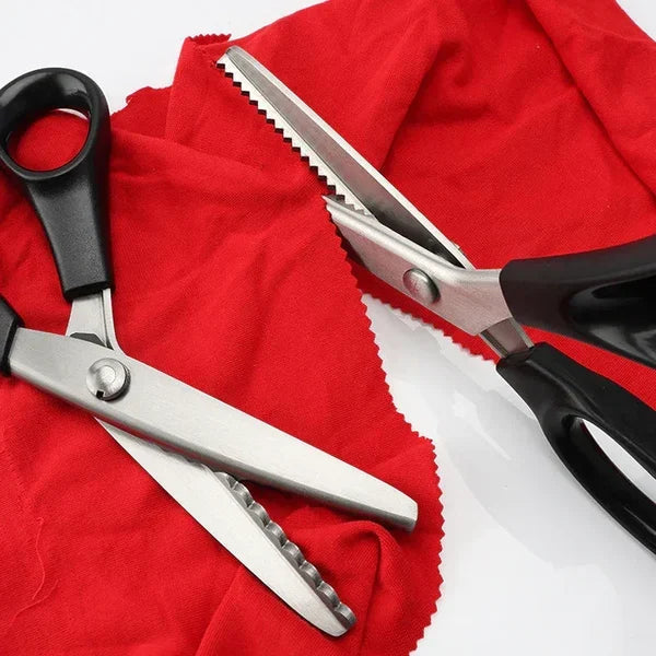 Fabric Scissors Non-Slip Zigzag Carbon Steel & Ergonomic Handle
