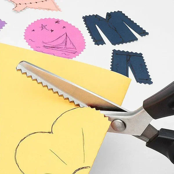 Fabric Scissors Non-Slip Zigzag Carbon Steel & Ergonomic Handle