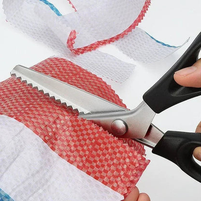 Fabric Scissors Non-Slip Zigzag Carbon Steel & Ergonomic Handle
