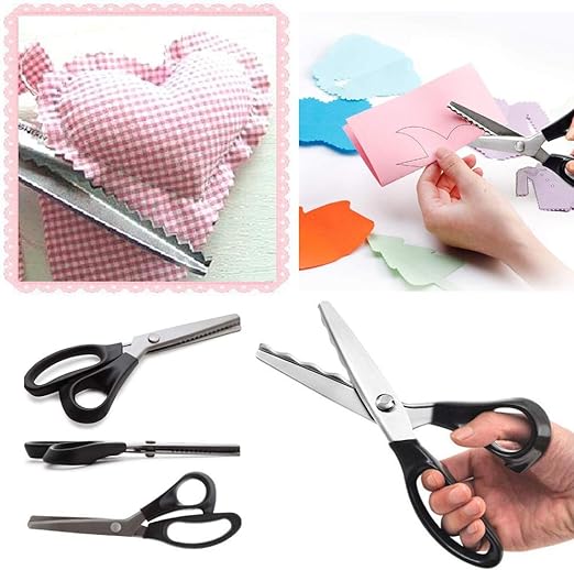 Fabric Scissors Non-Slip Zigzag Carbon Steel & Ergonomic Handle