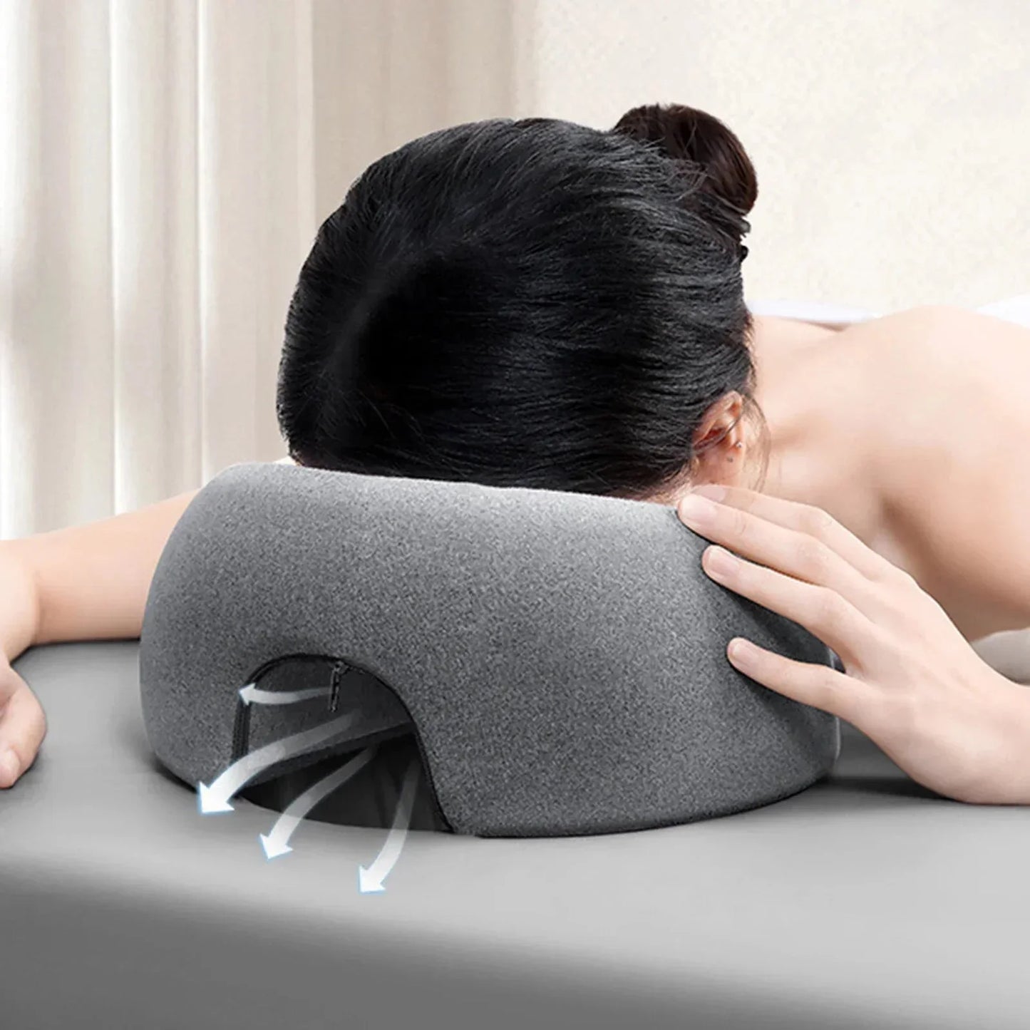 Face Pillow Memory Foam Central Cutout Removable Cover