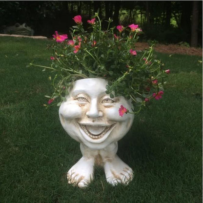 Face Planter Hand-Painted Resin Integrated Drainage UV-Resistant