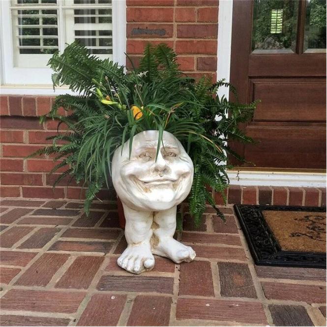 Face Planter Hand-Painted Resin Integrated Drainage UV-Resistant