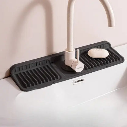 Faucet Drip Mat Grooved Drainage Heat-Resistant Silicone