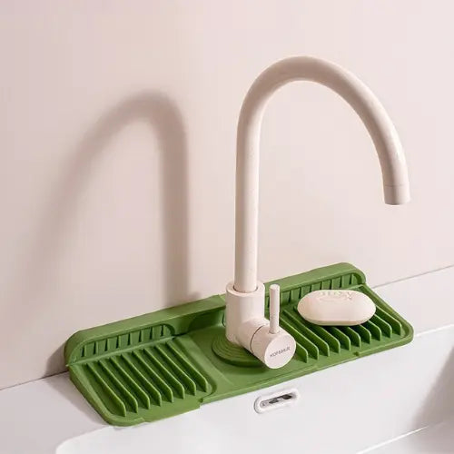 Faucet Drip Mat Grooved Drainage Heat-Resistant Silicone