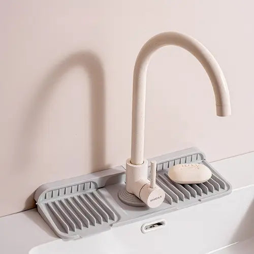 Faucet Drip Mat Grooved Drainage Heat-Resistant Silicone
