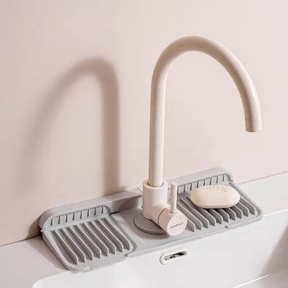 Faucet Drip Mat Grooved Drainage Heat-Resistant Silicone