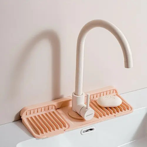 Faucet Drip Mat Grooved Drainage Heat-Resistant Silicone