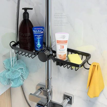 Faucet Organizer Clamp-On Two Baskets & Towel Bar