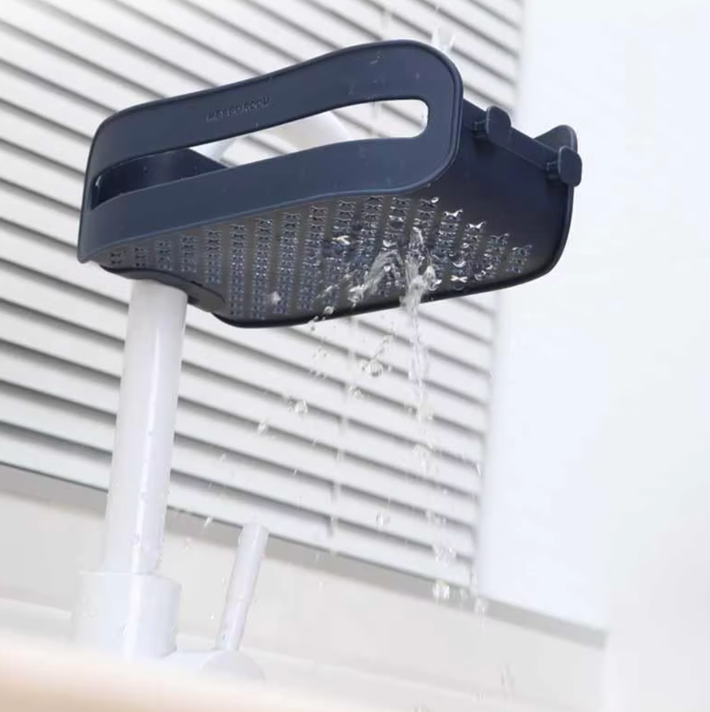 Faucet Organizer One-Button Clamp Elevated Drainage