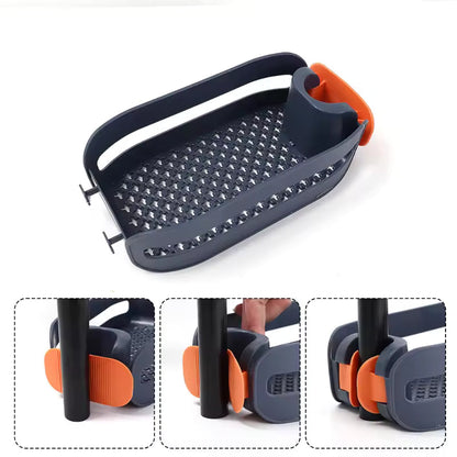 Faucet Organizer One-Button Clamp Elevated Drainage