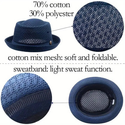 Fedora Hat Breathable Mesh Moisture-Wicking Band