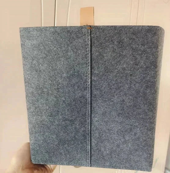 Felt Storage Box Leather Handle Foldable Lid