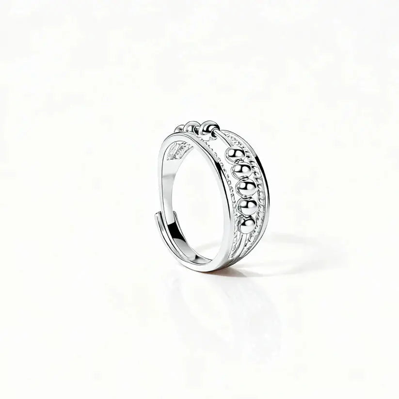Fidget Ring Silent Rotating Band Adjustable Stainless Steel