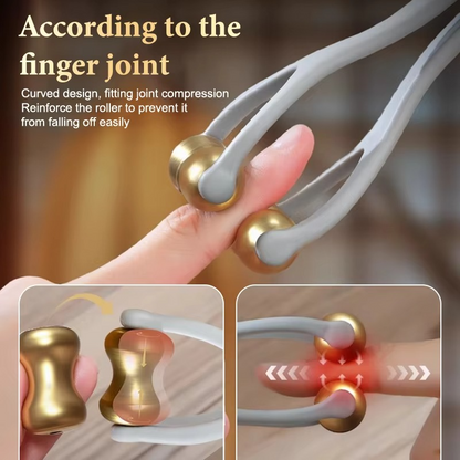Finger Massager Brass Rollers & Ergonomic Handle