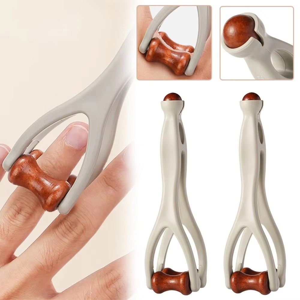Finger Massager Brass Rollers & Ergonomic Handle