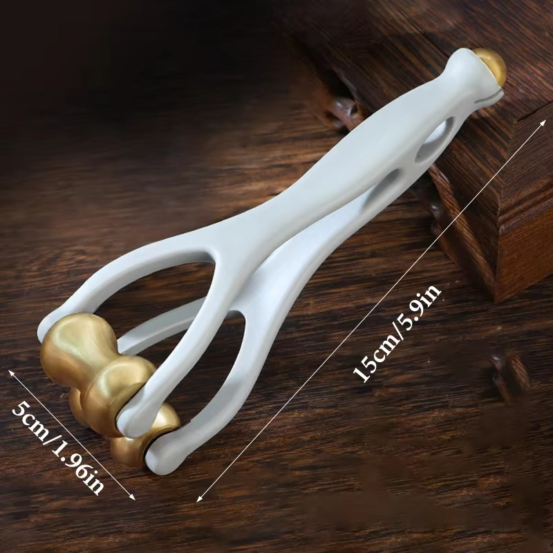 Finger Massager Brass Rollers & Ergonomic Handle