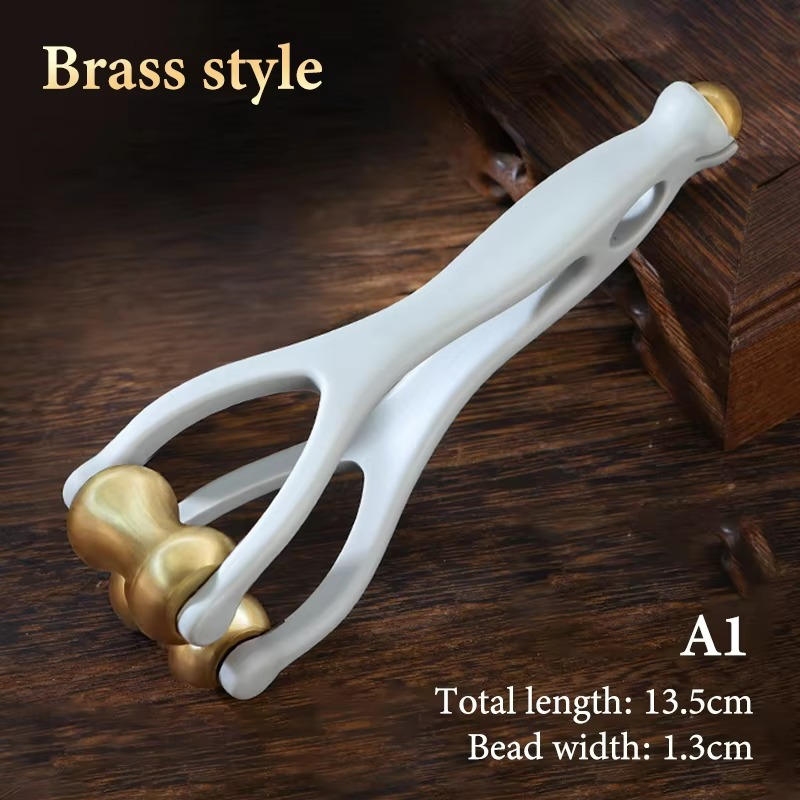 Finger Massager Brass Rollers & Ergonomic Handle