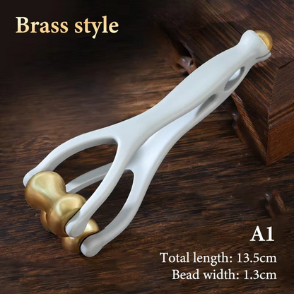 Finger Massager Brass Rollers & Ergonomic Handle