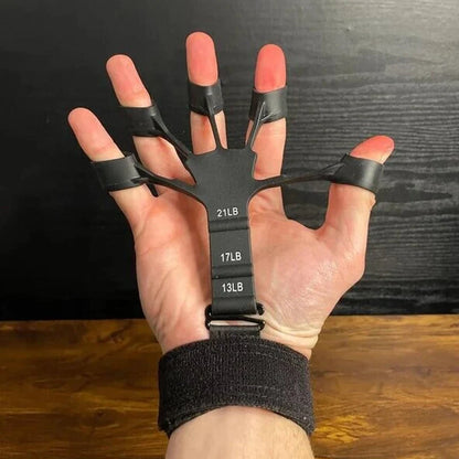 Finger Trainer Adjustable Resistance 3 Levels Silicone & Wrist Strap