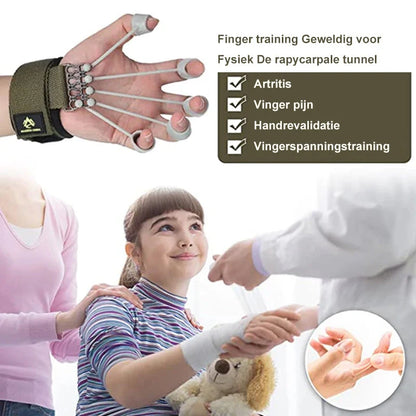 Finger Trainer Adjustable Resistance 3 Levels Silicone & Wrist Strap