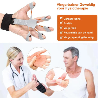 Finger Trainer Adjustable Resistance 3 Levels Silicone & Wrist Strap
