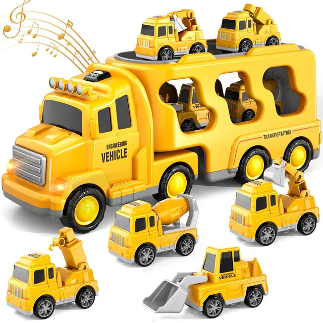 Fire Truck Transporter Set LED Light & Sound