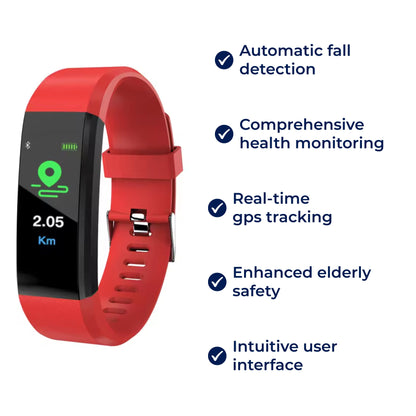 Fitness Band Fall Detection Waterproof 7 Day Battery