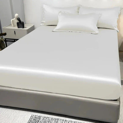 Fitted Bed Sheet 100% Cotton Satin All-Around Elastic