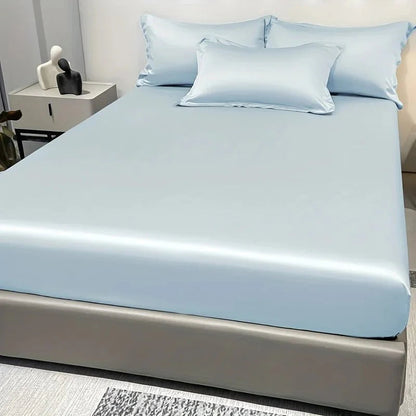 Fitted Bed Sheet 100% Cotton Satin All-Around Elastic