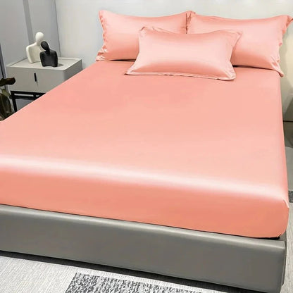 Fitted Bed Sheet 100% Cotton Satin All-Around Elastic