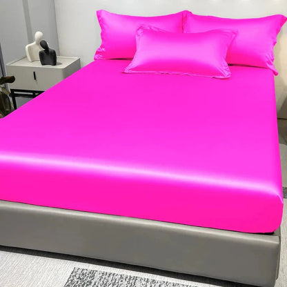 Fitted Bed Sheet 100% Cotton Satin All-Around Elastic
