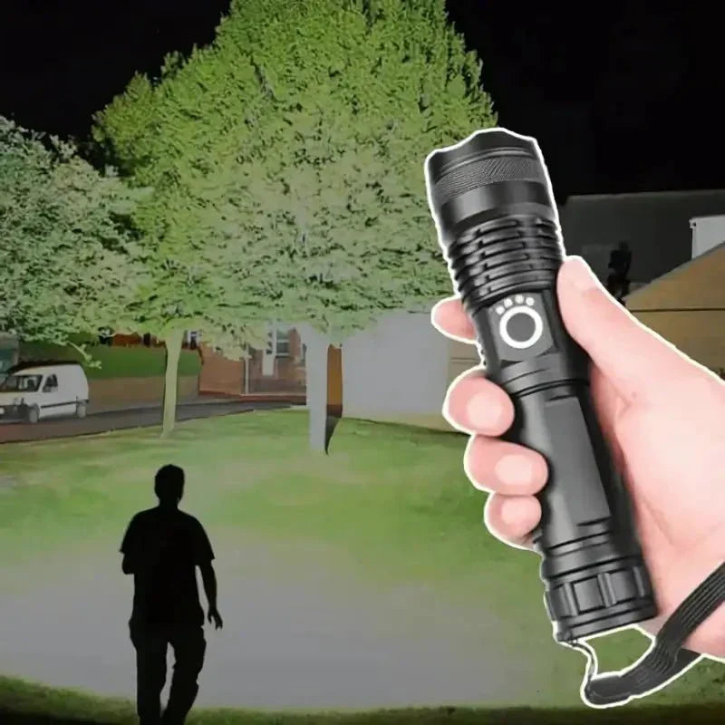 Flashlight 90,000 Lumens Adjustable Zoom IP65 Splash Resistant