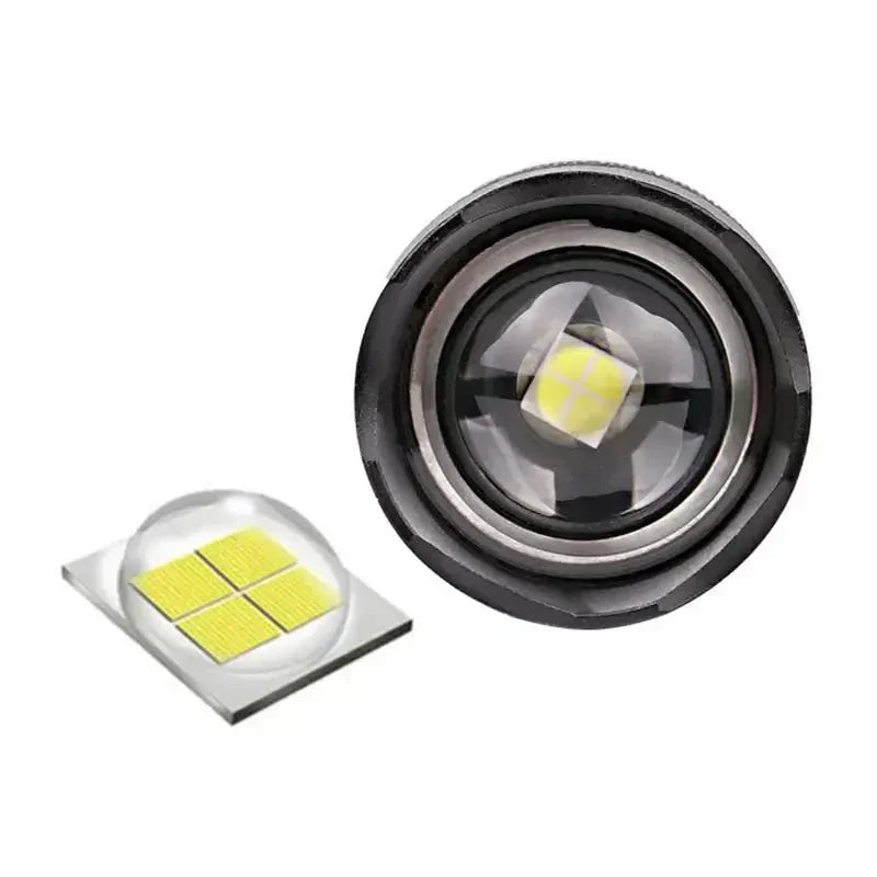 Flashlight 90,000 Lumens Adjustable Zoom IP65 Splash Resistant